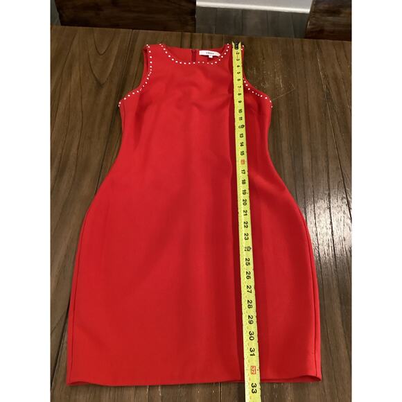 Likely Manhattan Sleeveless Studded Sheath Mini cocktail club red party Dress 4 - Picture 4 of 9